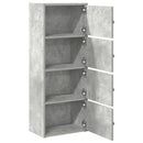 bogreol 40x24x102 cm konstrueret træ betongrå