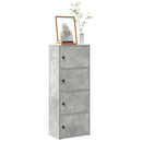 bogreol 40x24x102 cm konstrueret træ betongrå