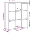 bogreol 89x24x101,5 cm konstrueret træ sort-eg