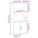 bogreol 60x24x120 cm konstrueret træ brun egetræsfarve