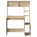 skrivebord med hylder 100x45x140 cm konstrueret træ sonoma-eg