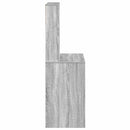 skrivebord med hylder 100x45x140 cm konstrueret træ grå sonoma
