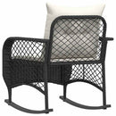 udendørs gyngestol med hynder polyrattan sort