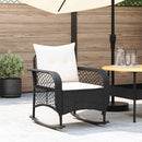 udendørs gyngestol med hynder polyrattan sort
