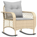 udendørs gyngestol med hynder polyrattan beige