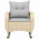 udendørs gyngestol med hynder polyrattan beige