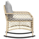 udendørs gyngestol med hynder polyrattan beige