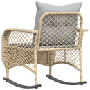 udendørs gyngestol med hynder polyrattan beige