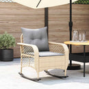 udendørs gyngestol med hynder polyrattan beige