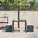havestole med hynder 2 stk. 40x40x43 cm polyrattan sort