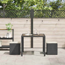 havestole med hynder 2 stk. 40x40x43 cm polyrattan sort