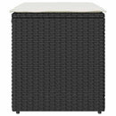havestole med hynder 2 stk. 40x40x43 cm polyrattan sort