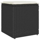 havestole med hynder 2 stk. 40x40x43 cm polyrattan sort