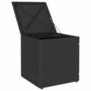 havestole med hynder 2 stk. 40x40x43 cm polyrattan sort