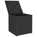 havestole med hynder 2 stk. 40x40x43 cm polyrattan sort