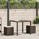 havestole med hynder 2 stk. 40x40x43 cm polyrattan brun