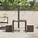 havestole med hynder 2 stk. 40x40x43 cm polyrattan brun