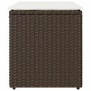 havestole med hynder 2 stk. 40x40x43 cm polyrattan brun