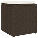 havestole med hynder 2 stk. 40x40x43 cm polyrattan brun