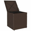 havestole med hynder 2 stk. 40x40x43 cm polyrattan brun