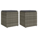 havestole med hynder 2 stk. 40x40x43 cm polyrattan grå
