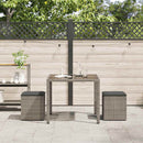 havestole med hynder 2 stk. 40x40x43 cm polyrattan grå