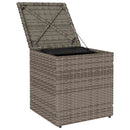 havestole med hynder 2 stk. 40x40x43 cm polyrattan grå