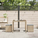 havestole med hynder 2 stk. 40x40x43 cm polyrattan beige