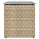 havestole med hynder 2 stk. 40x40x43 cm polyrattan beige
