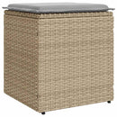 havestole med hynder 2 stk. 40x40x43 cm polyrattan beige