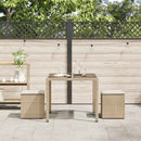 havestole med hynder 2 stk. 40x40x43 cm polyrattan beige