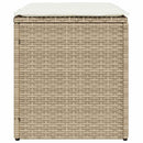 havestole med hynder 2 stk. 40x40x43 cm polyrattan beige