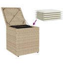 havestole med hynder 2 stk. 40x40x43 cm polyrattan beige