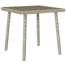 havesofabord 40x40x37 cm firkantet polyrattan lysegrå