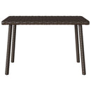 havesofabord 60x40x37 cm firkantet polyrattan brun