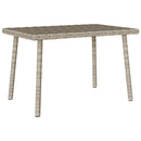 havesofabord 60x40x37 cm firkantet polyrattan lysegrå
