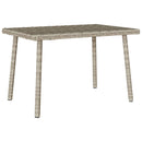 havesofabord 60x40x37 cm firkantet polyrattan lysegrå