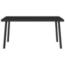havesofabord 80x40x37 cm firkantet polyrattan sort