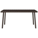 havesofabord 80x40x37 cm firkantet polyrattan brun