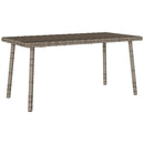 havesofabord 80x40x37 cm firkantet polyrattan grå