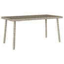 havesofabord 80x40x37 cm firkantet polyrattan lysegrå