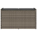 udendørs opbevaringsbænk med hynde 100 cm polyrattan grå
