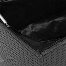 opbevaringskasse til haven sort 110x50x58 cm polyrattan