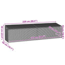 opbevaringsboks til haven 220x50x58 cm polyrattan sort