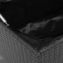 opbevaringsboks til haven 220x50x58 cm polyrattan sort