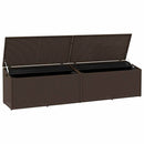 opbevaringsboks til haven 220x50x58 cm polyrattan brun