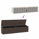 opbevaringsboks til haven 220x50x58 cm polyrattan brun
