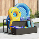 float opbevaring ved poolen 110x100x57 cm polyrattan sort