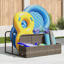 float opbevaring ved poolen 110x100x57 cm polyrattan grå