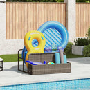 float opbevaring ved poolen 110x100x57 cm polyrattan grå